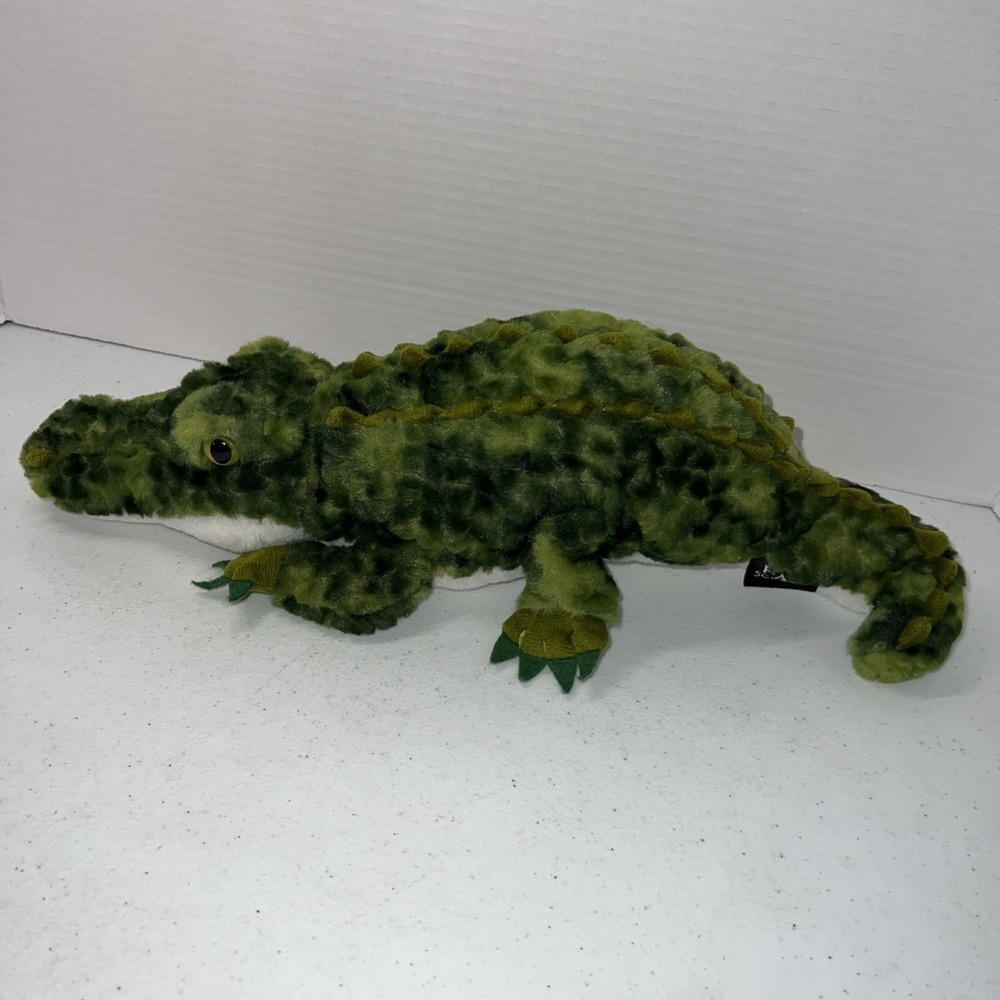 FAO Schwarz Alligator Plush Stuffed Animal Green Textured 15" Toy realistic